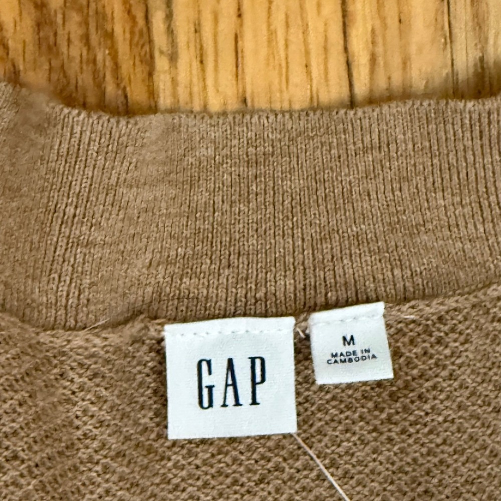 NWT GAP Womens Brown VNeck Textured Long Sleeve Sweater Size Medium NWT Fall - Picture 5 of 12